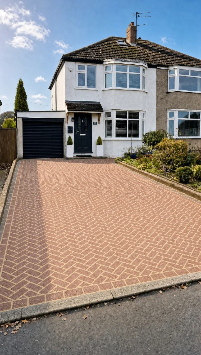 Same driveway after cleaning