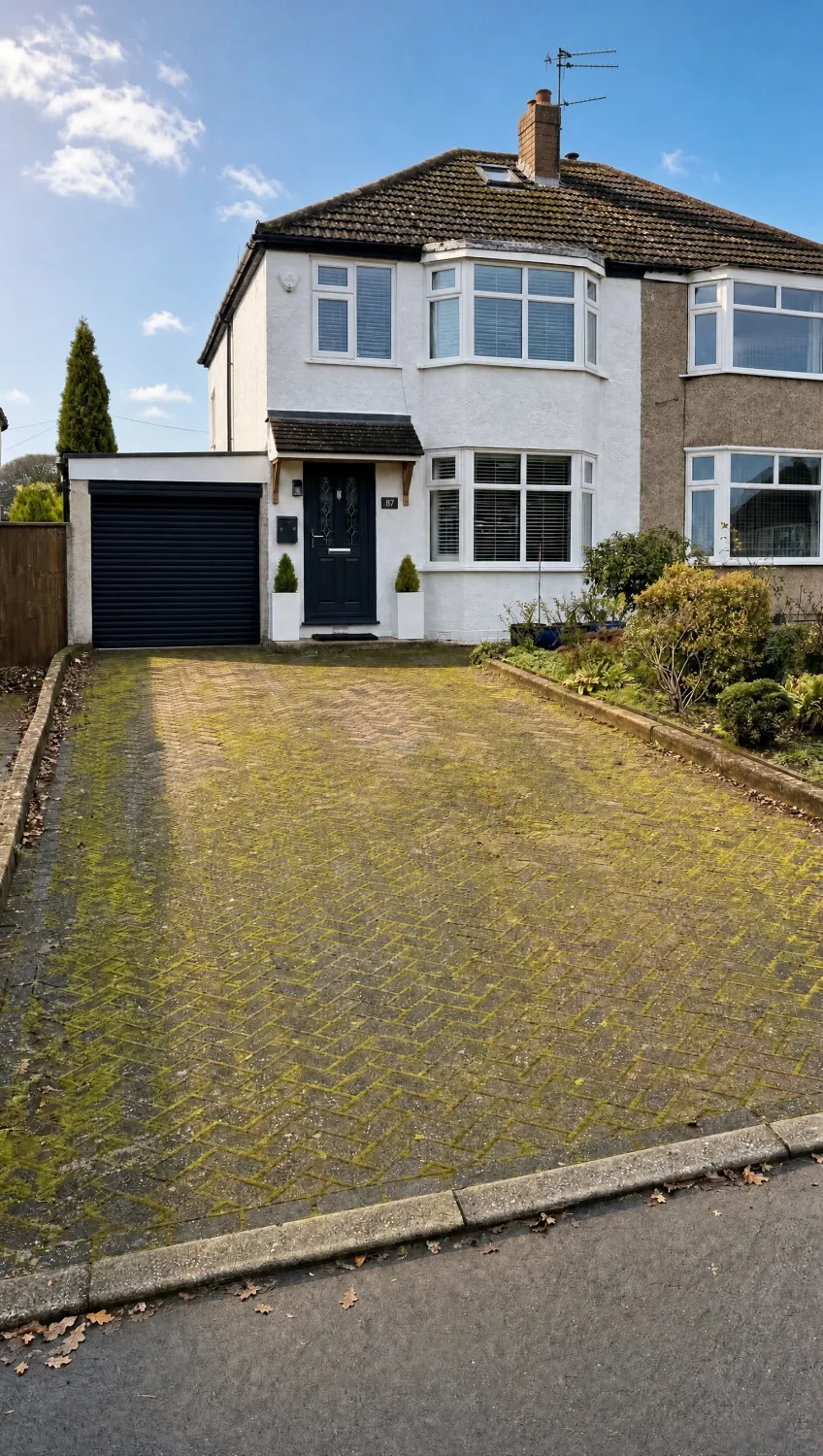 Driveway before cleaning