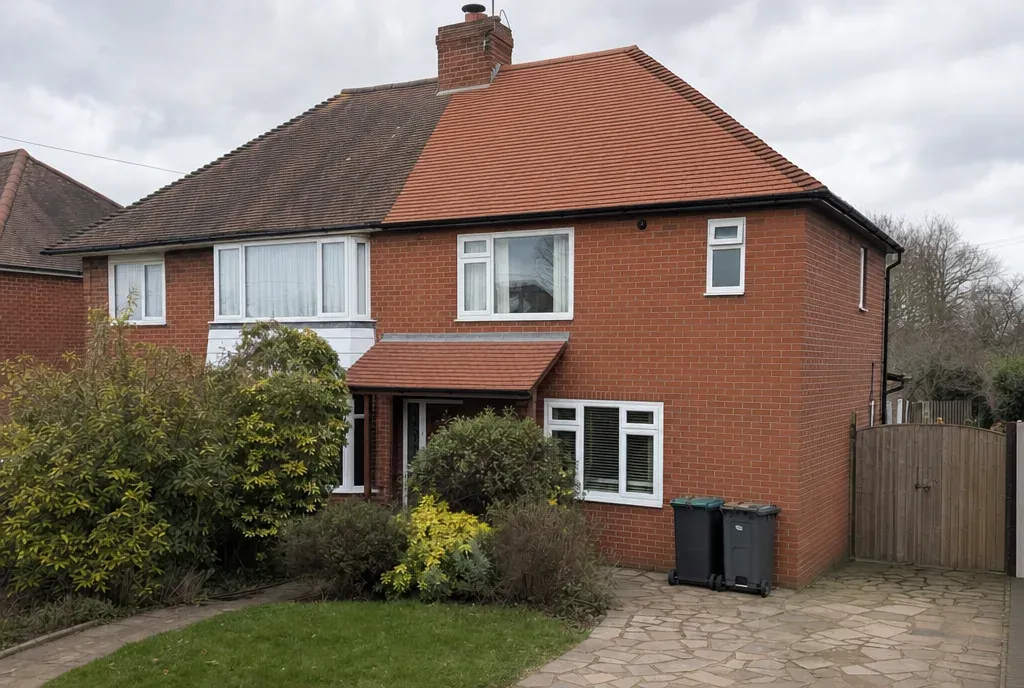 The same roof cleaned, moss removed and treated
